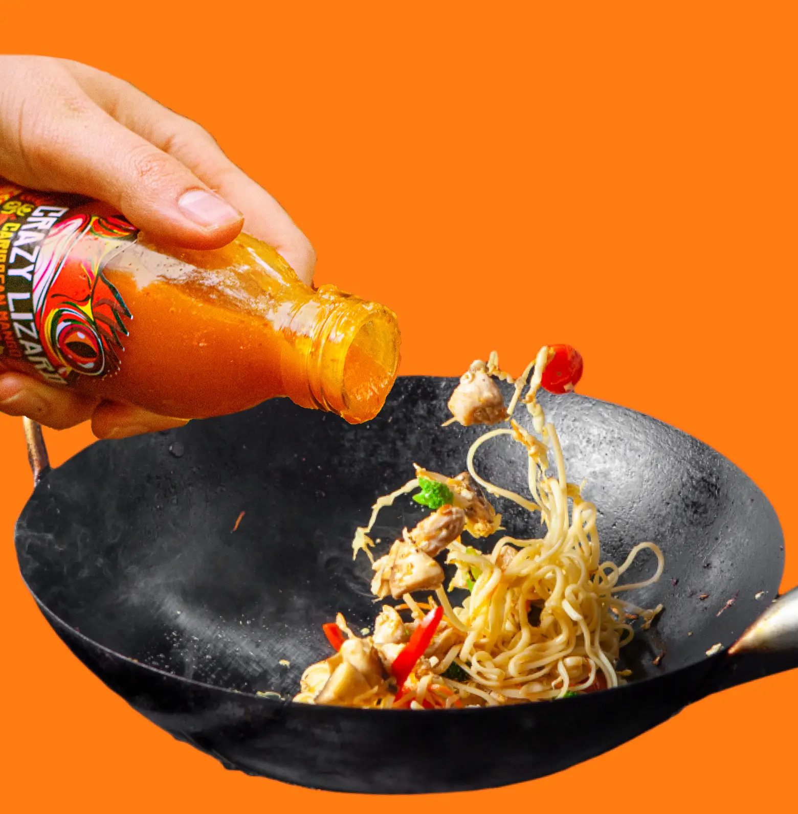 Salteado en wok con salsa picante Crazy Lizard
